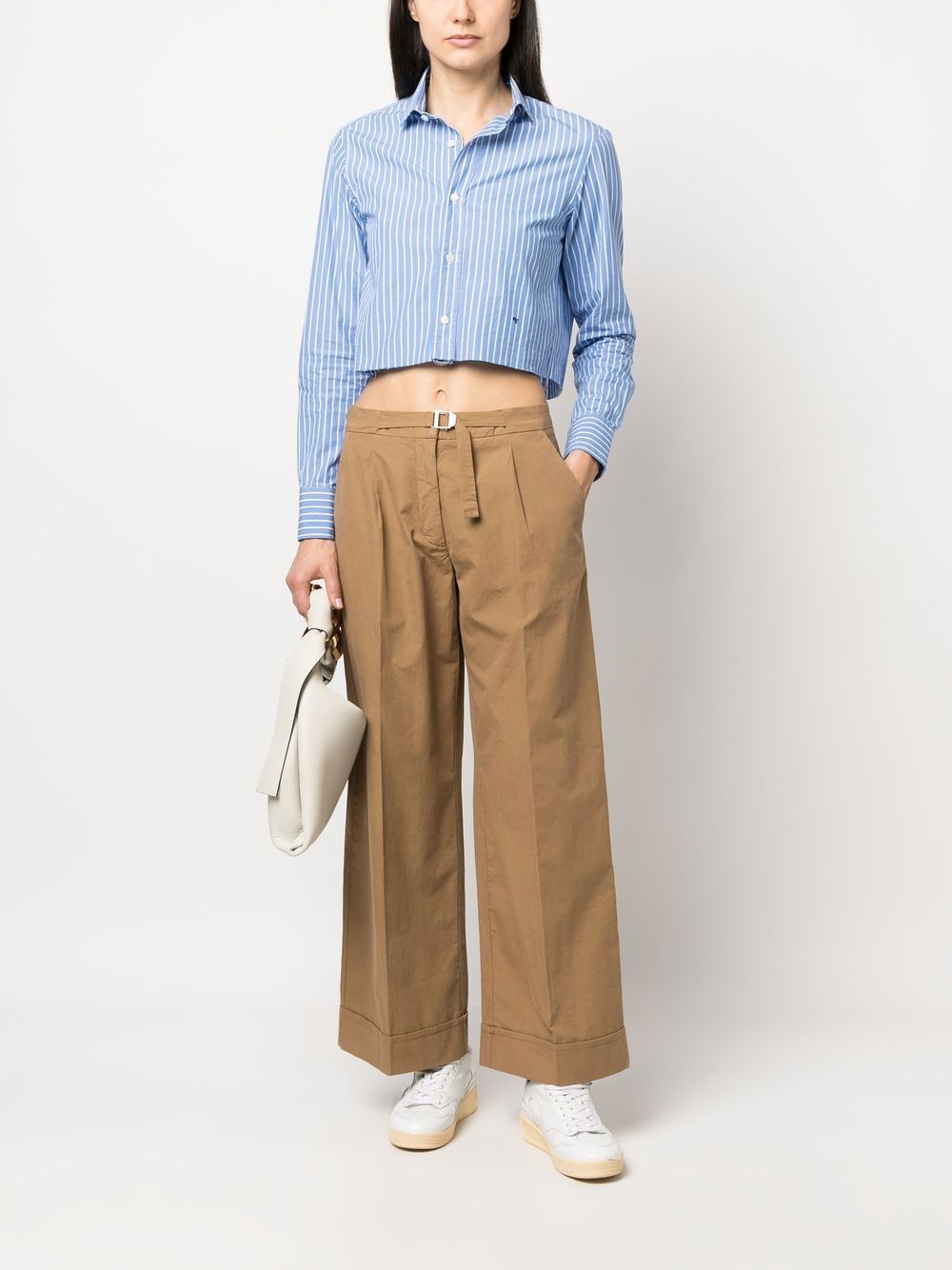 Shop Apc Euphemia Belted Wide-leg Trousers In Braun