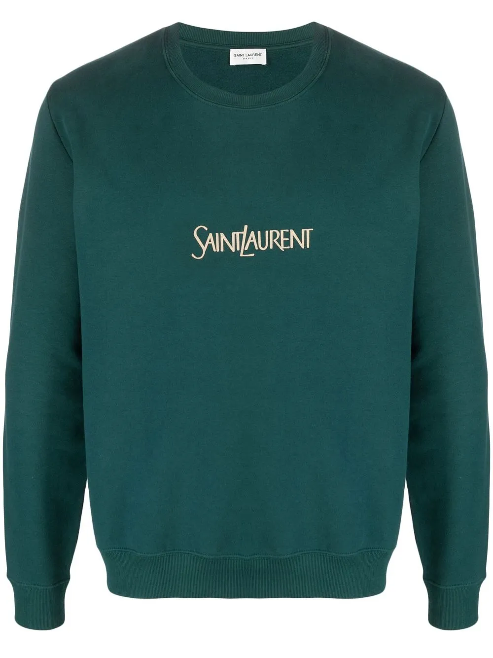 Saint Laurent Embroidery Sweatshirt In Green