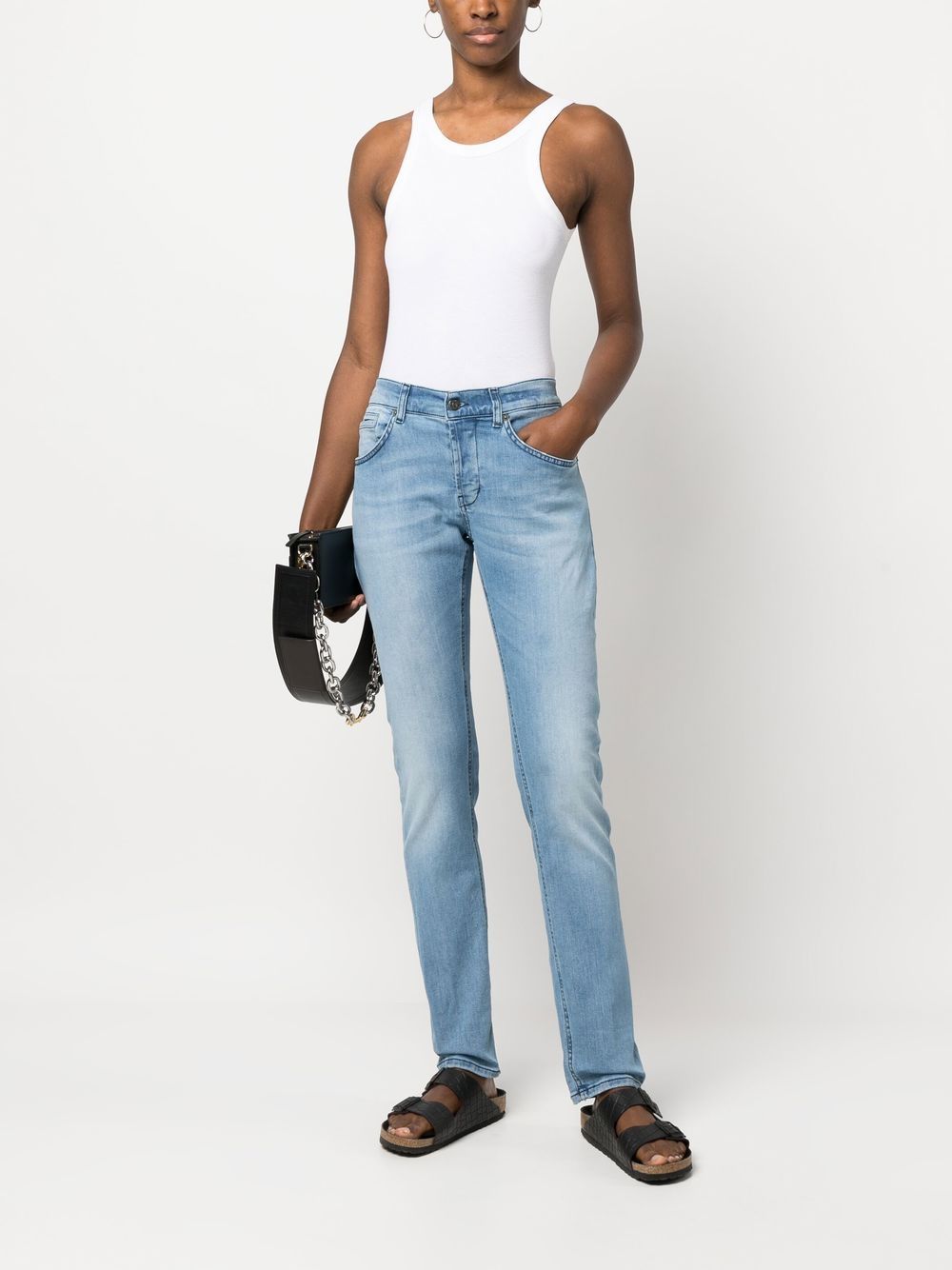 Shop Dondup Low-rise Slim-fit Jeans In Blau