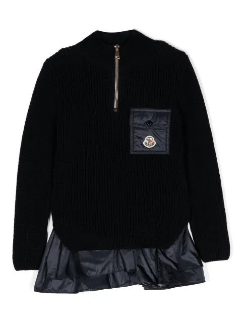 Moncler Enfant Vestido com patch de logo