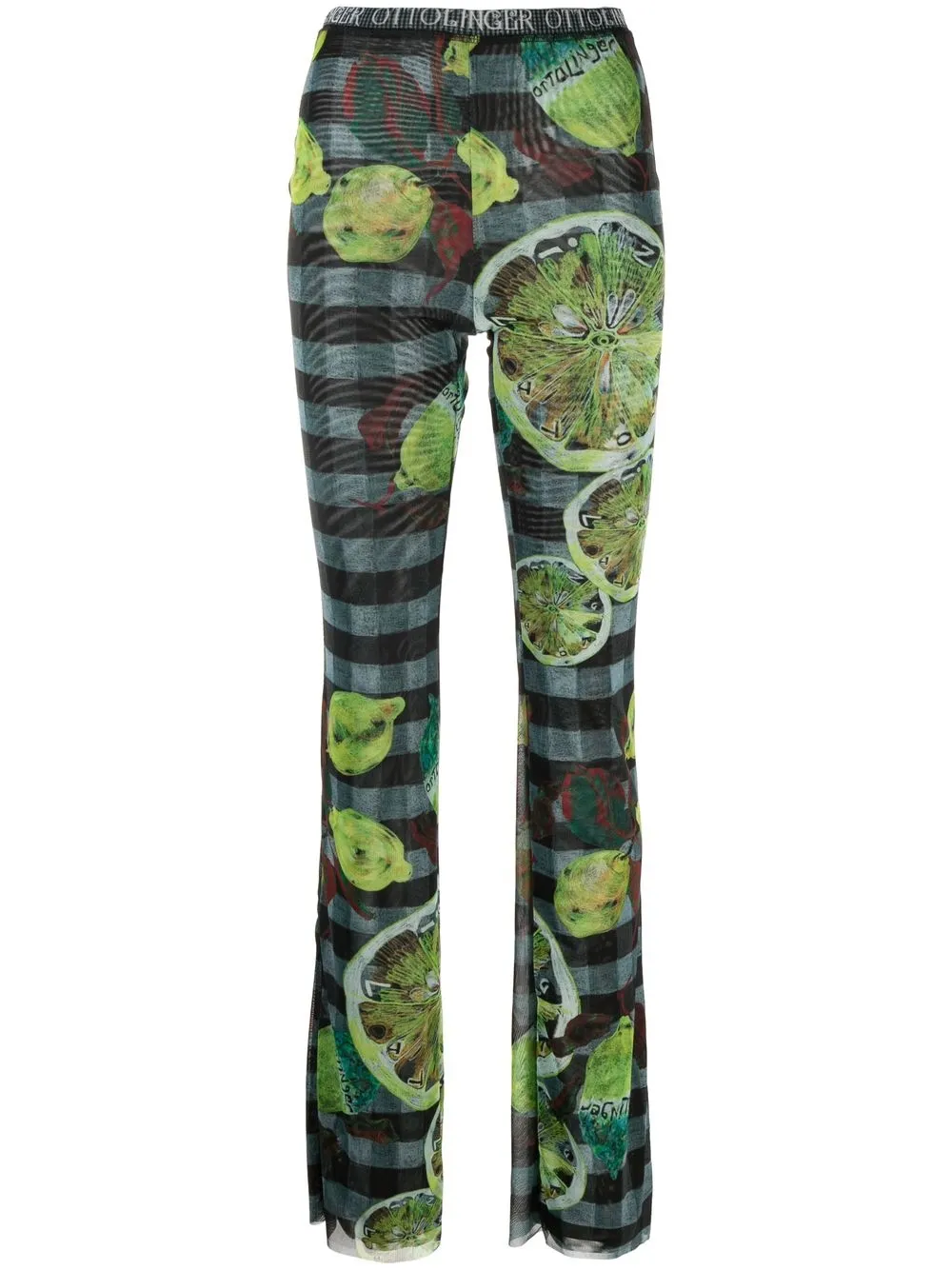 

Ottolinger Lemon-print slim-fit trousers - Green