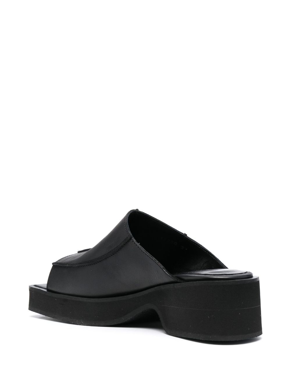 Eckhaus Latta Block Heel Leather Sandals - Farfetch