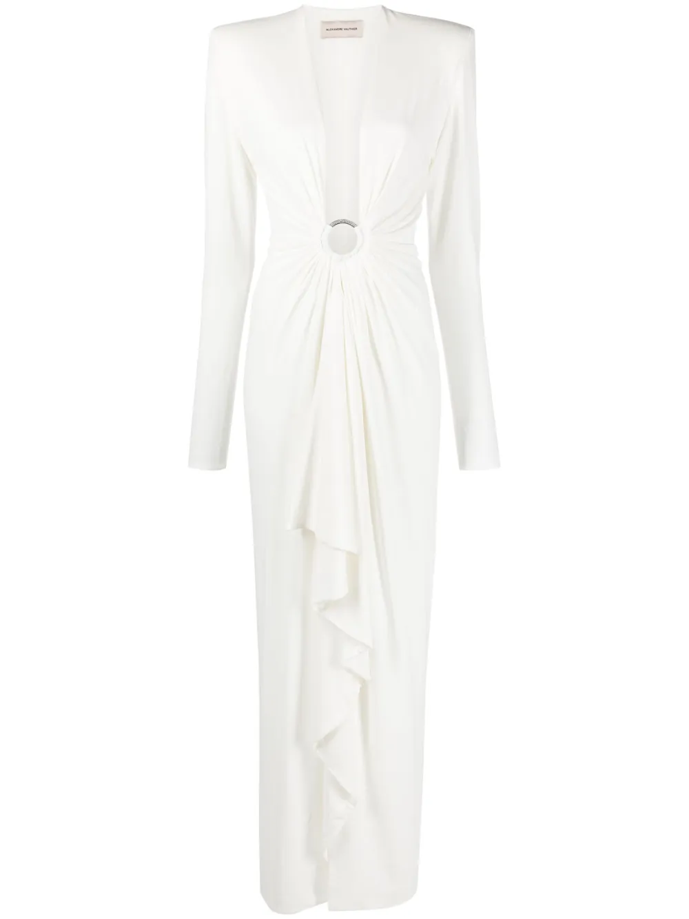Alexandre Vauthier robe longue drapée à col plongeant | blanc | Image 1