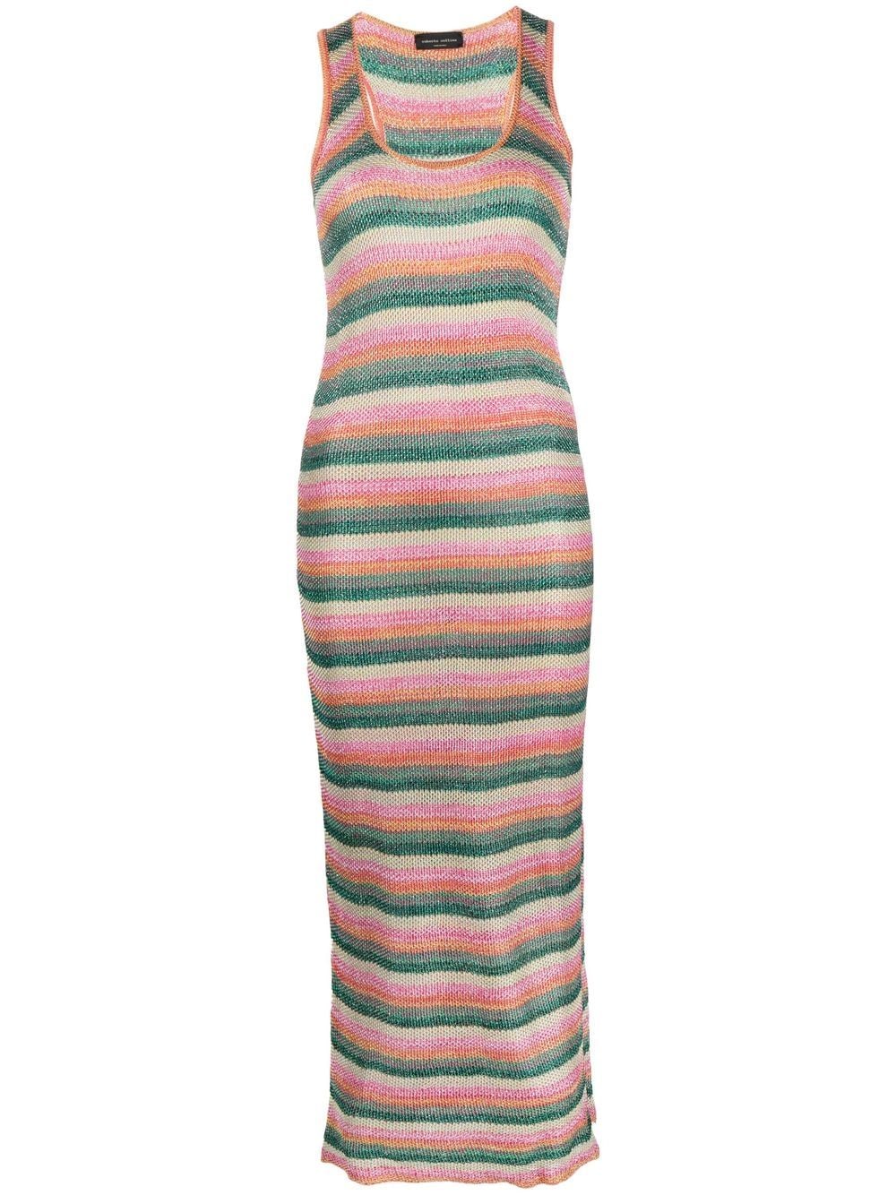 Shop Roberto Collina Stripe-print Maxi Dress In Green