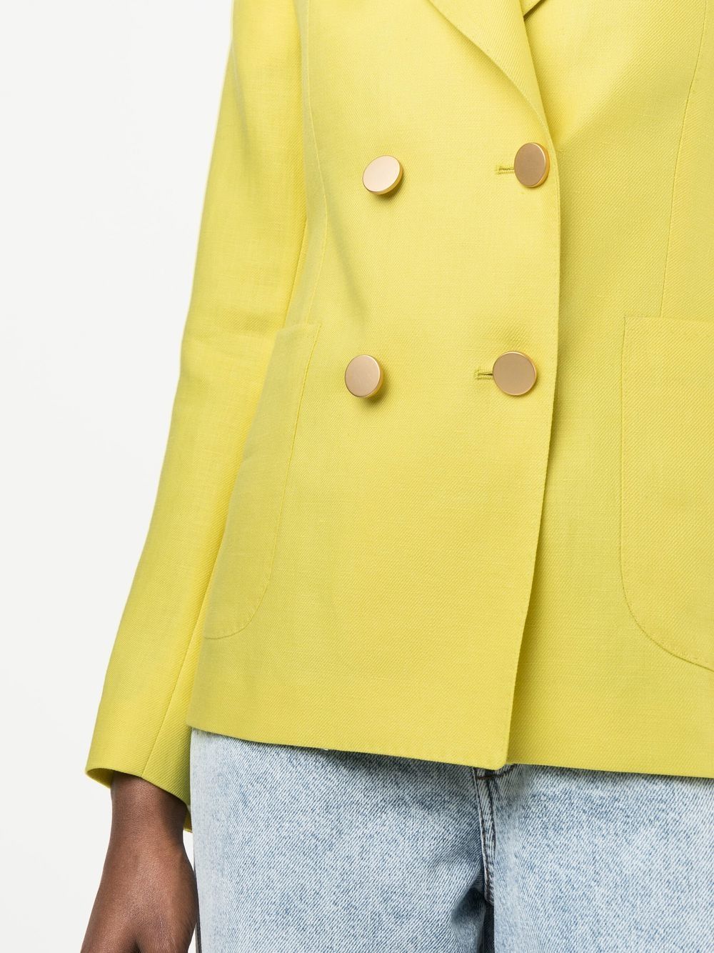 Shop Tagliatore Double-breasted Tailored Blazer In Yellow