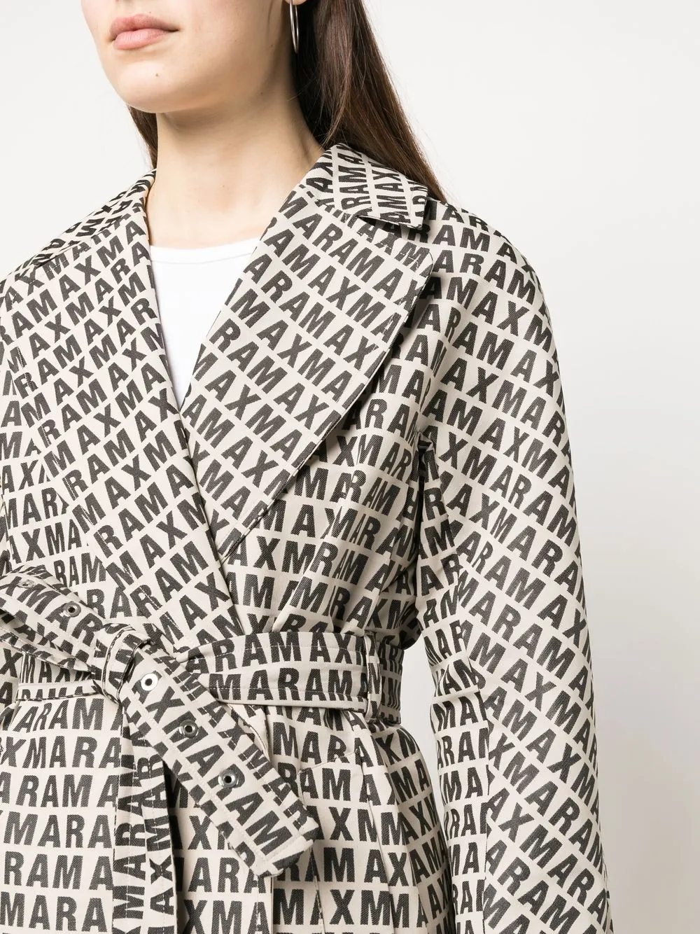 Max Mara Jas met monogramprint Beige