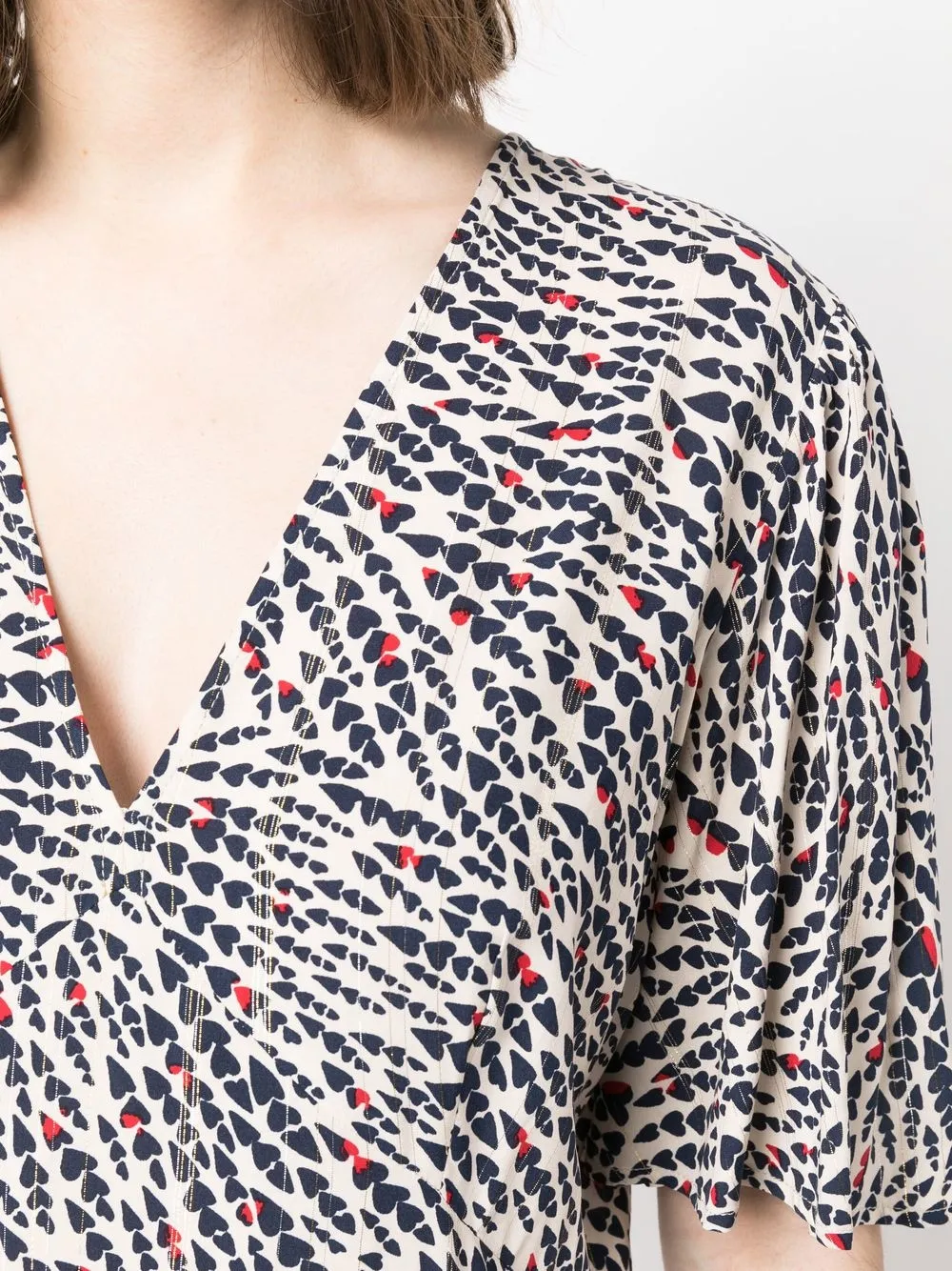 Twinset Graphic-print Midi Dress In Neutrals