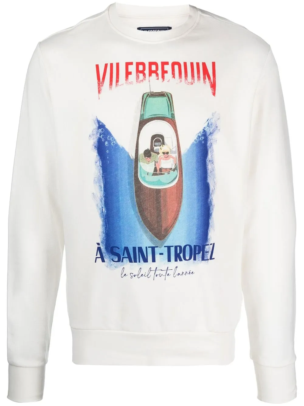 

Vilebrequin graphic-logo-print cotton jumper - White