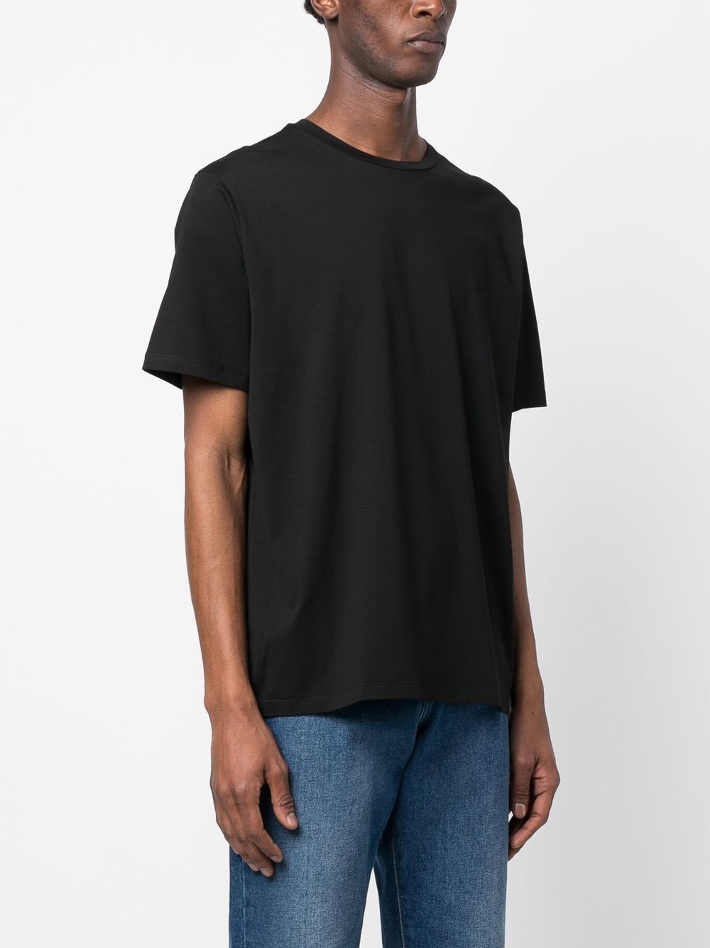 Shop Herno Short-sleeve Cotton T-shirt In 黑色