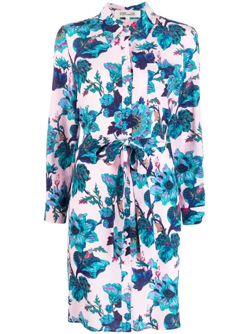 Robe mi-longue à fleurs - DVF Diane von Furstenberg - Modalova