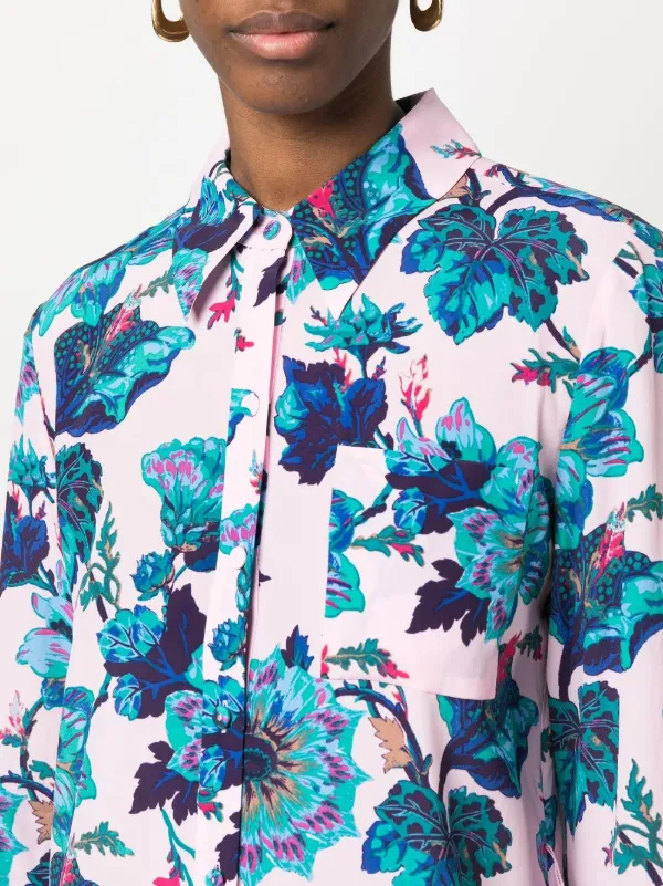 DVF Diane Von Furstenberg floral-print long-sleeved Midi Dress