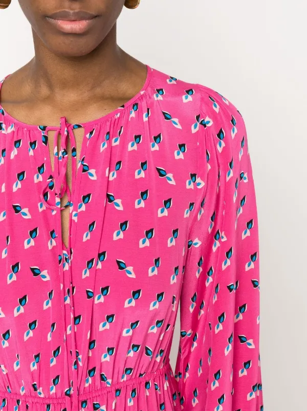 DVF Diane Von Furstenberg ロングスリーブ ドレス | ピンク | FARFETCH JP