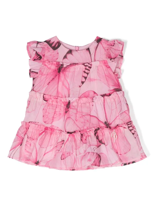 Miss Blumarine バタフライ ラッフルスカート | ピンク | FARFETCH JP
