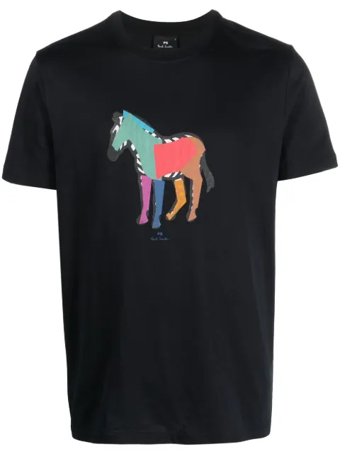 Zebra-motif cotton T-shirt