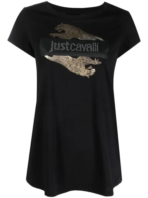 Just Cavalli تيشيرت قطن بطبعة شعار الماركة