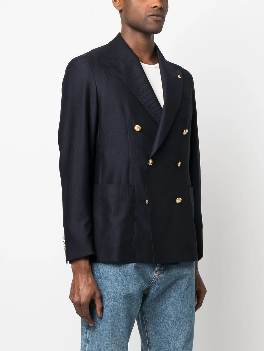 Tagliatore Double-breasted Button Blazer In Blau