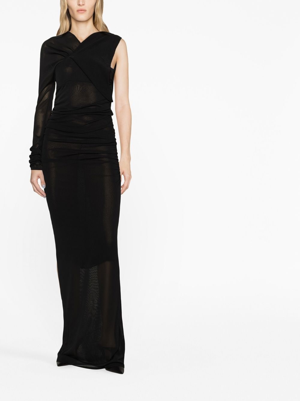 Saint Laurent Asymmetrische maxi-jurk - Zwart