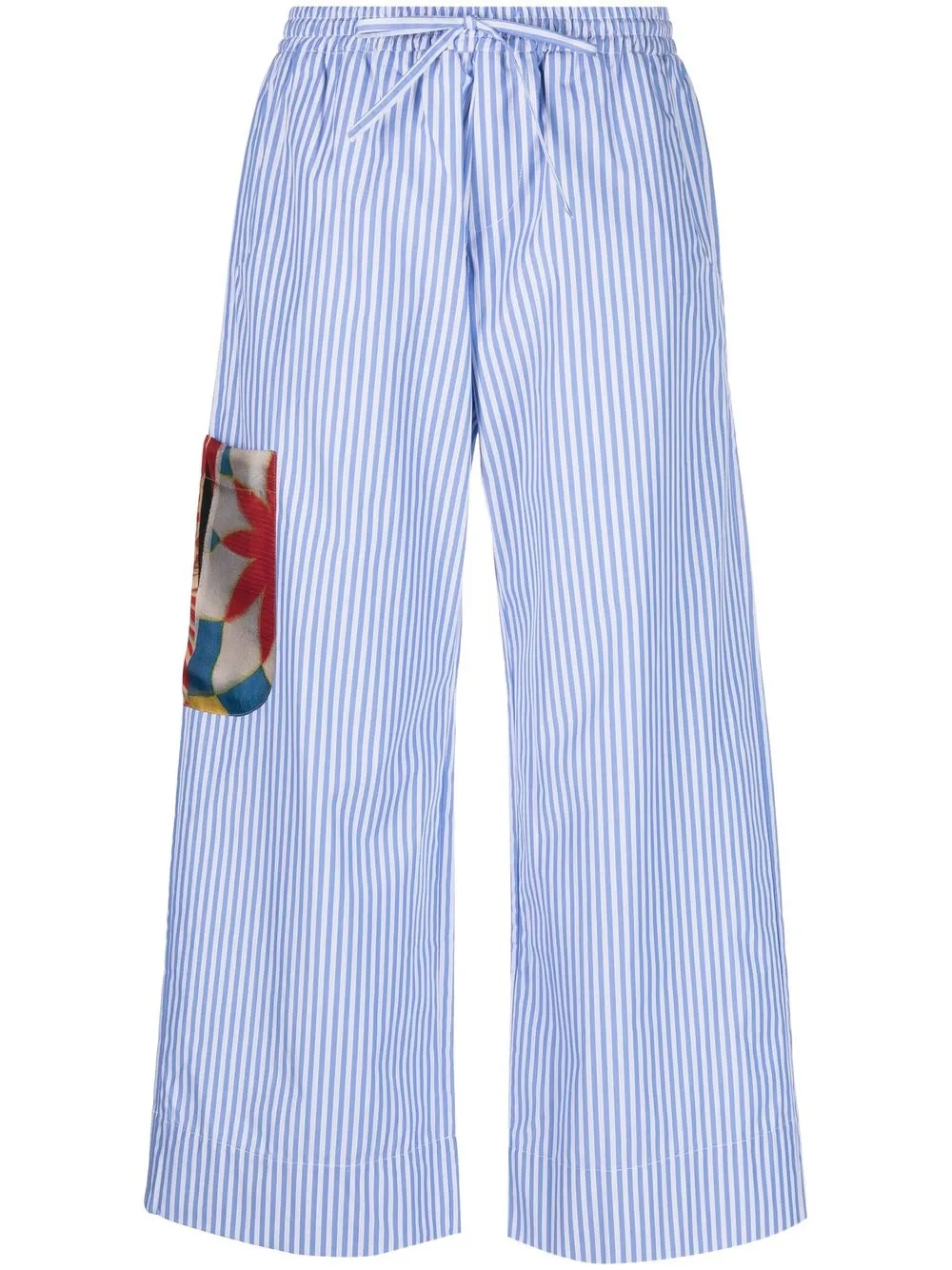 

Pierre-Louis Mascia contrast-pockets palazzo pants - Blue