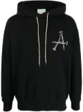 Aries graphic print drawstring hoodie - Black