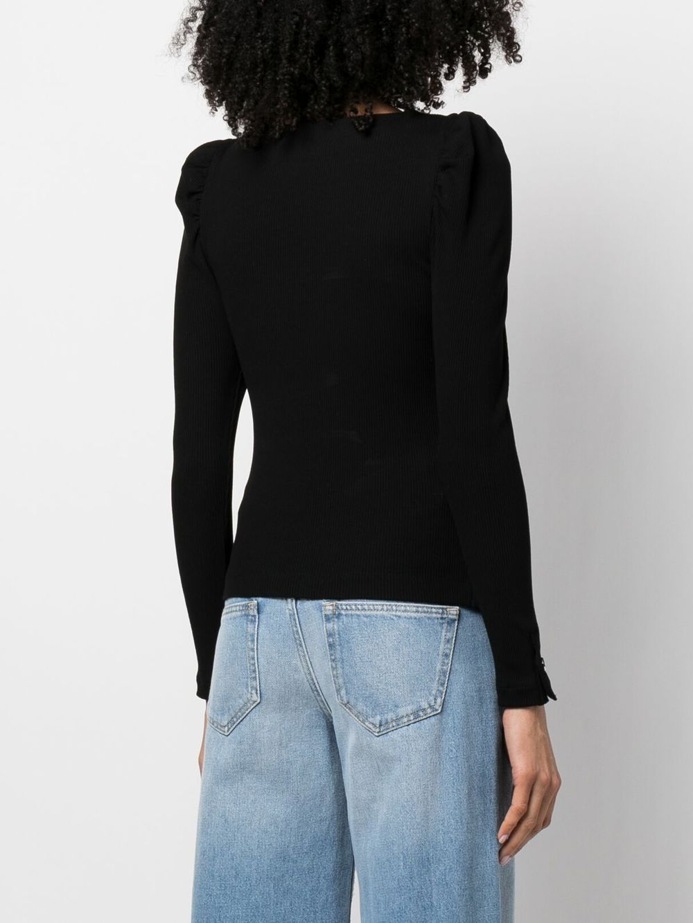Shop Claudie Pierlot Ribbed Knit T-shirt In Black