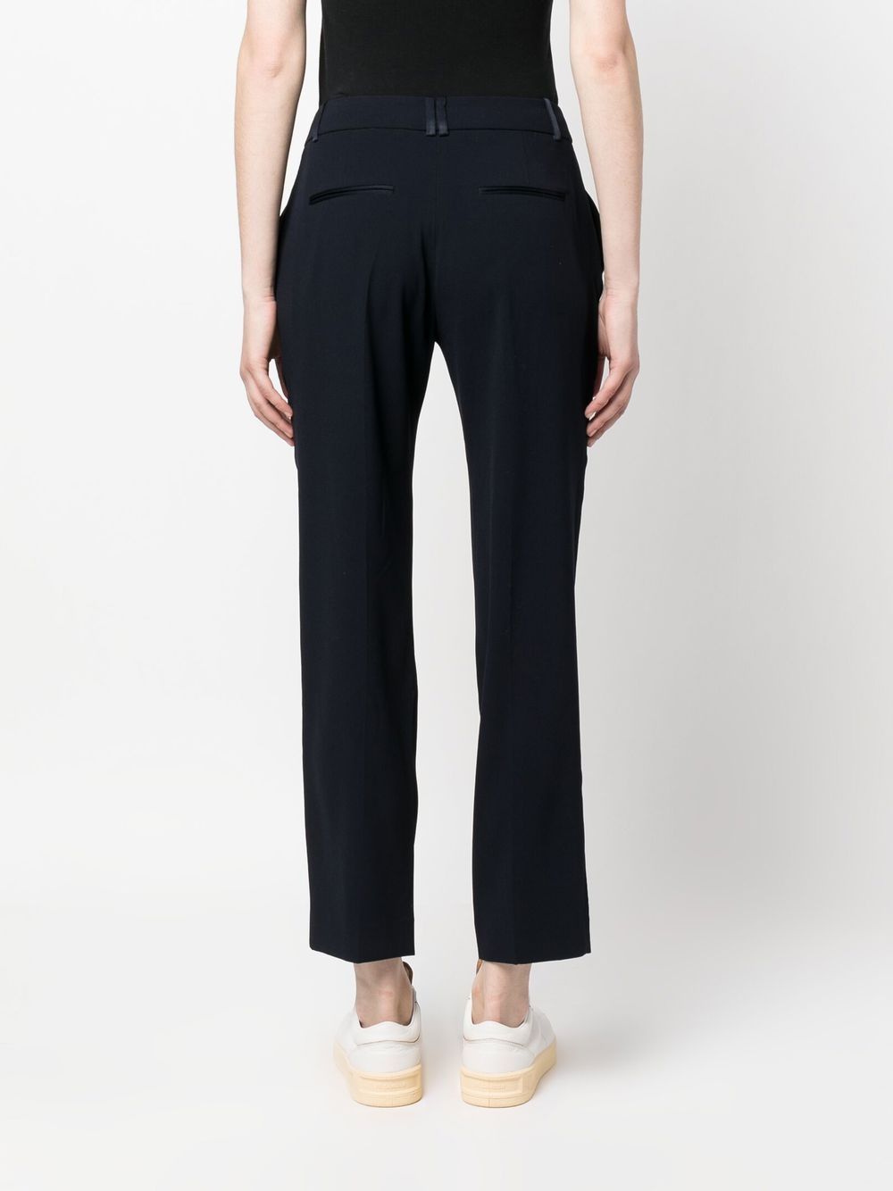 Shop Claudie Pierlot Cropped Straight-leg Trousers In Blue