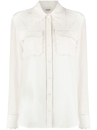 Claudie Pierlot Chemise En Soie Col Pointu Festonn Farfetch