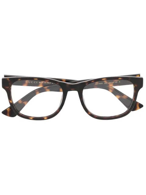 Gucci Eyewear lentes con armazón cuadrada estilo carey