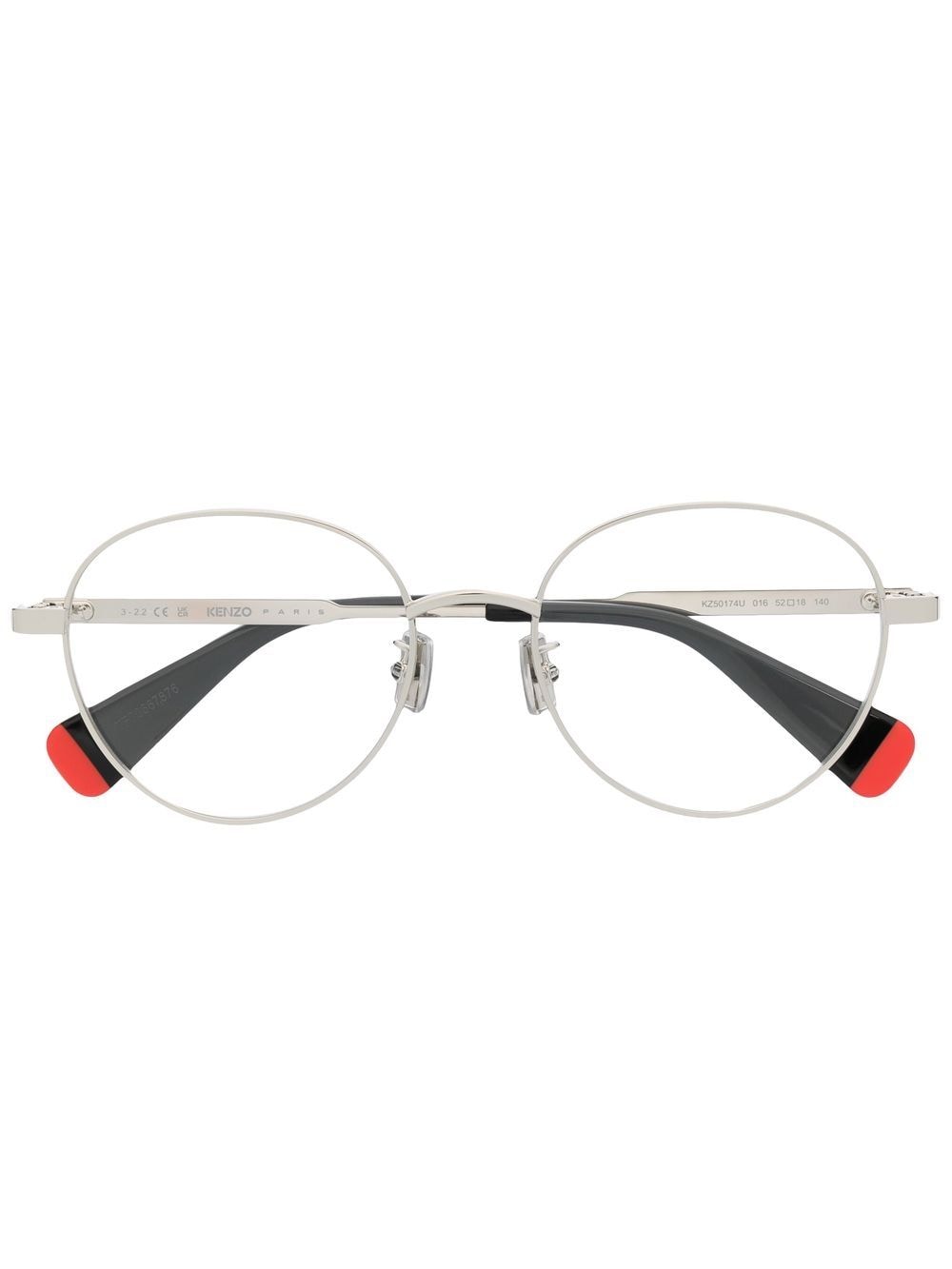 kenzo lunettes de vue à monture ronde - argent