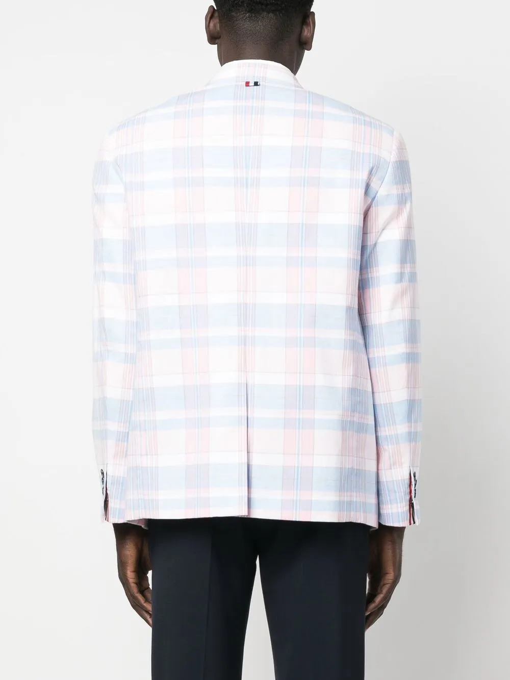 Thom Browne Checked Cotton Blazer In Pink