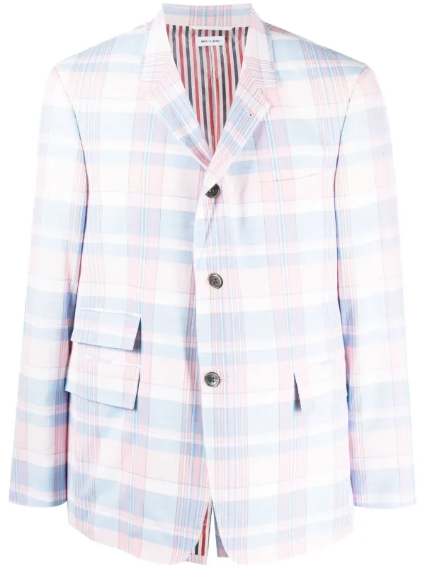 並行輸入品THOM BROWNE チェック柄ジャケット Thom Browne チェック ジャケット | ピンク | FARFETCH JP