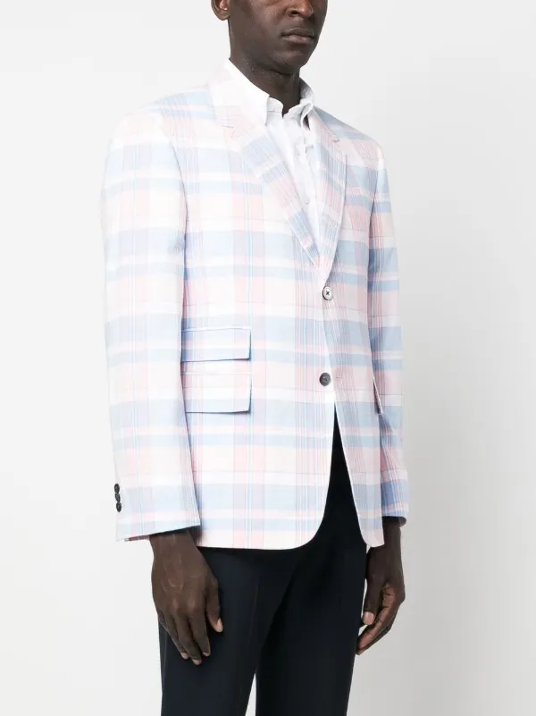 Thom Browne チェック ジャケット | ピンク | FARFETCH JP