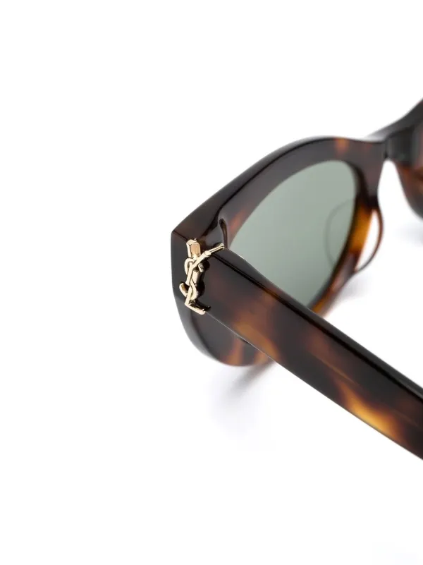 Saint Laurent Eyewear Tortoiseshell logo-plaque Sunglasses | Brown