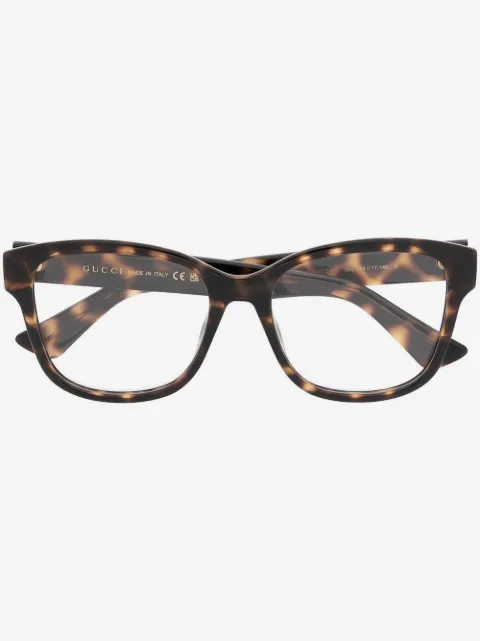 Gucci Eyewear lentes con armazón estilo carey y logo GG
