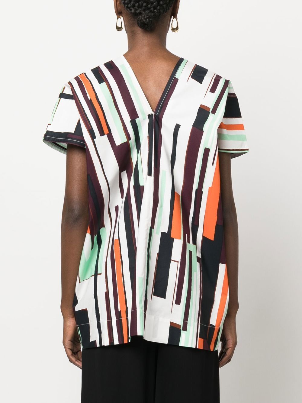 Shop Plan C Abstract-pattern Short-sleeve Top In Weiss