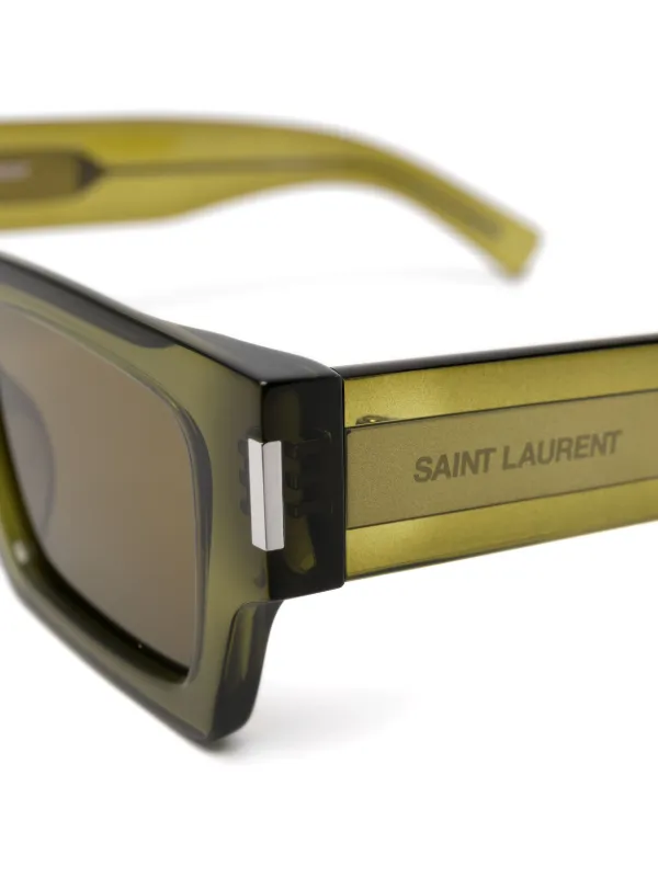 SAINT LAURENT アビエーター フレーム サングラス Saint Laurent Eyewear スクエアフレーム サングラス | グリーン