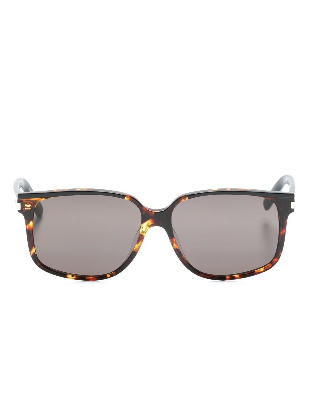 Saint Laurent Tortoiseshell-effect Tinted Sunglasses In Braun