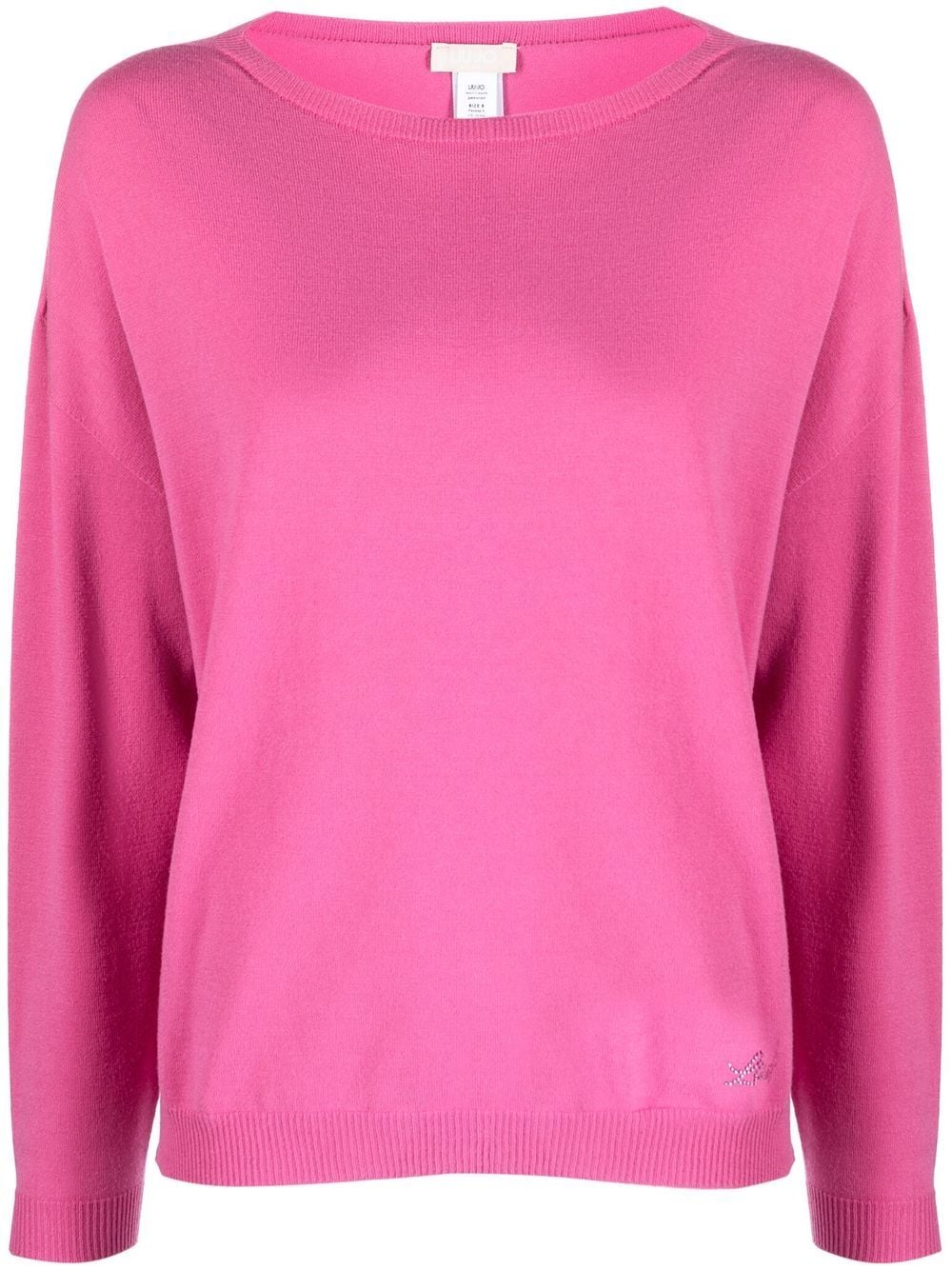 

LIU JO gem-logo boat neck jumper - Pink