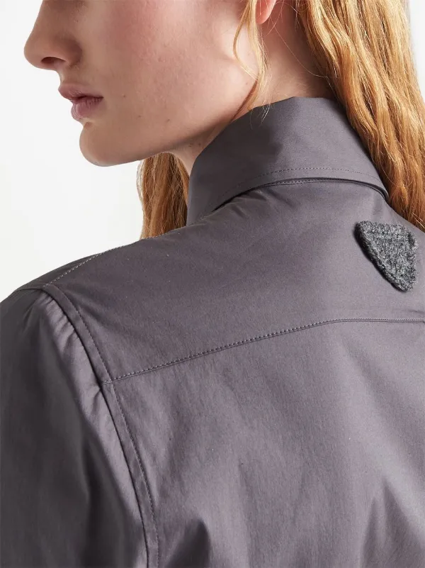 Prada long-sleeve Poplin Jumpsuit | Grey | FARFETCH
