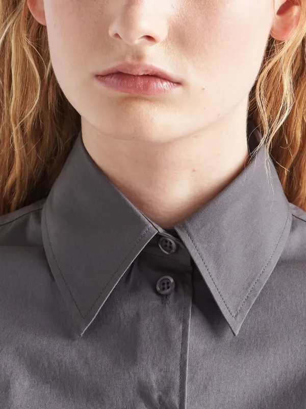 Prada long-sleeve Poplin Jumpsuit | Grey | FARFETCH