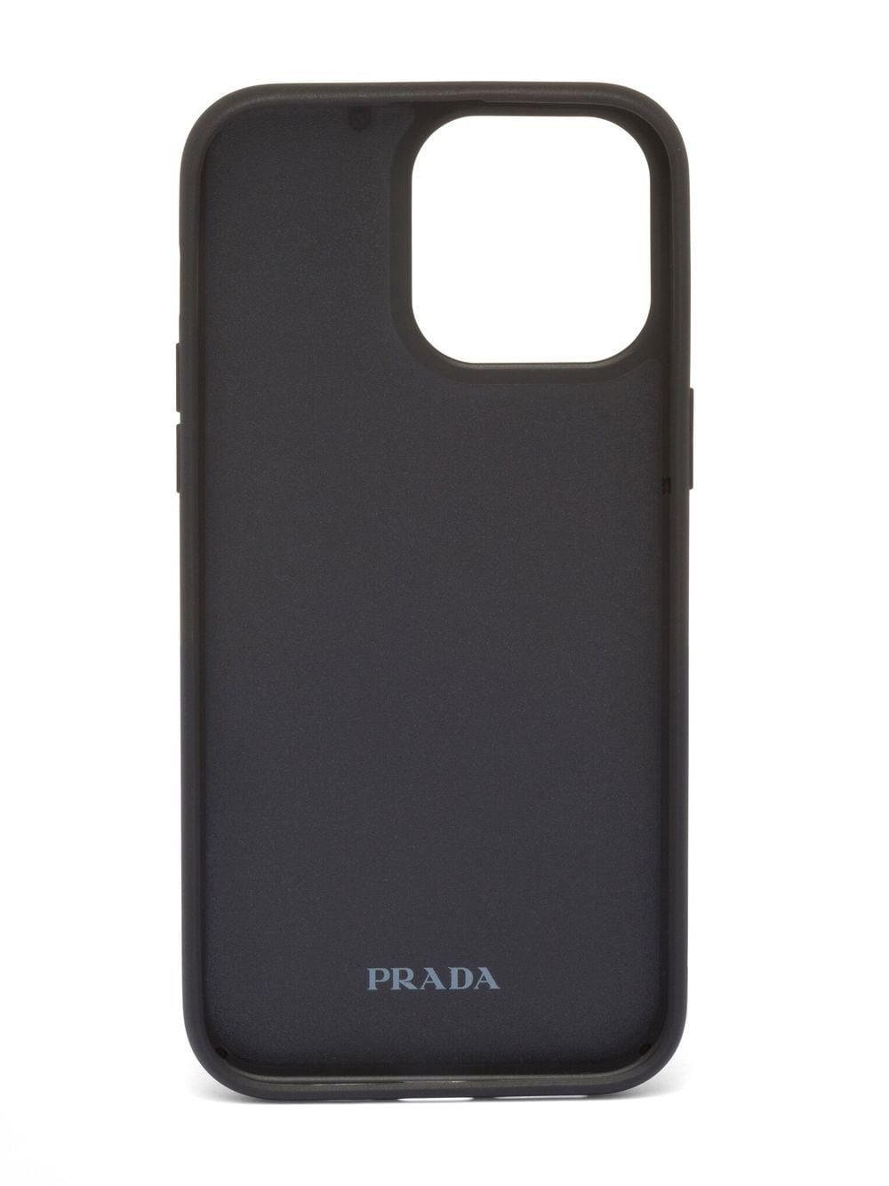 Shop Prada Leather Iphone 14 Pro Max Case In Schwarz