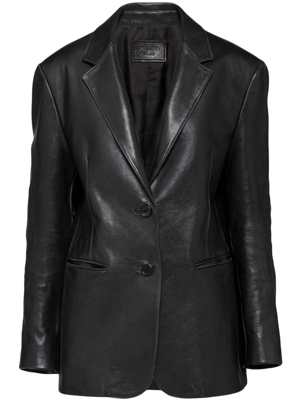 Prada single-breasted leather jacket – Black