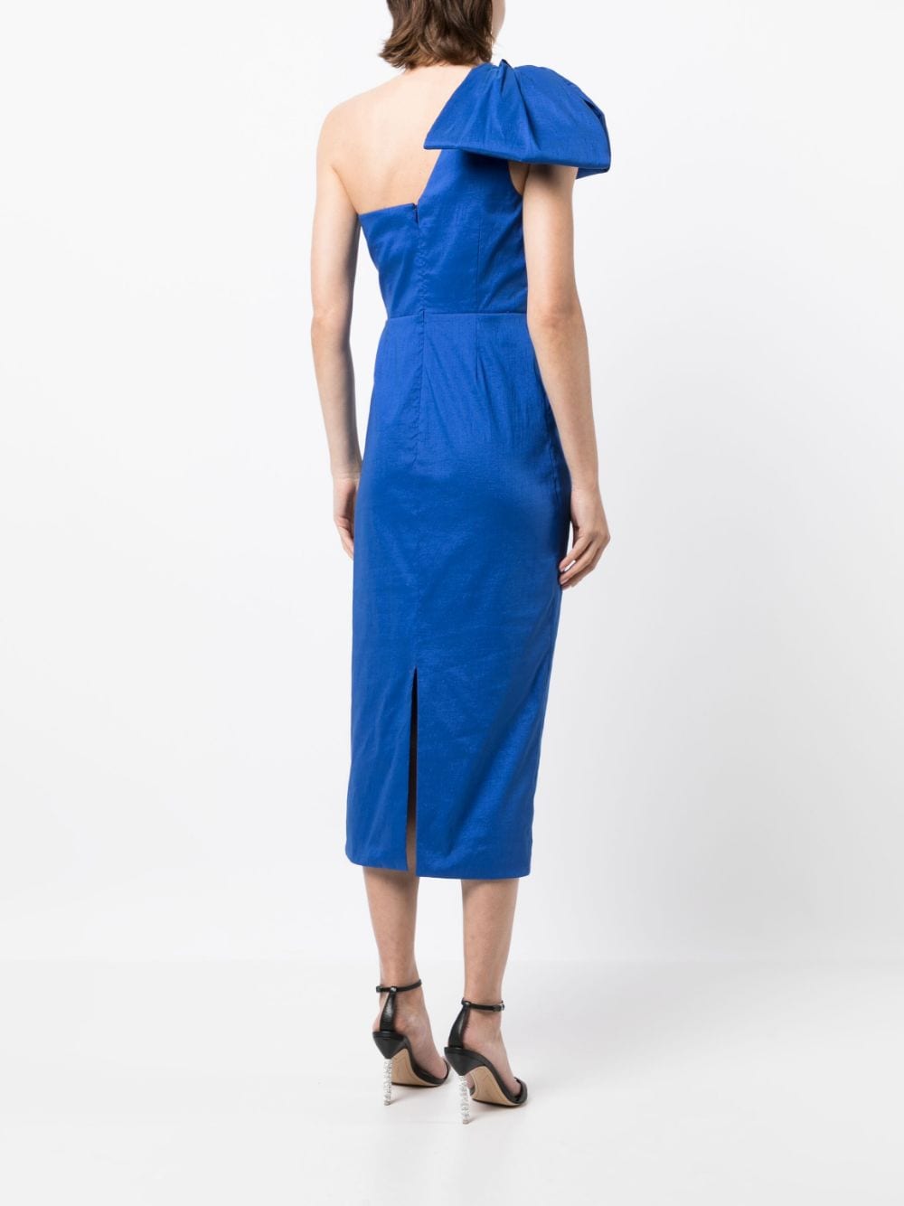 Shop Rachel Gilbert One-shoulder Midi Dress In Blue