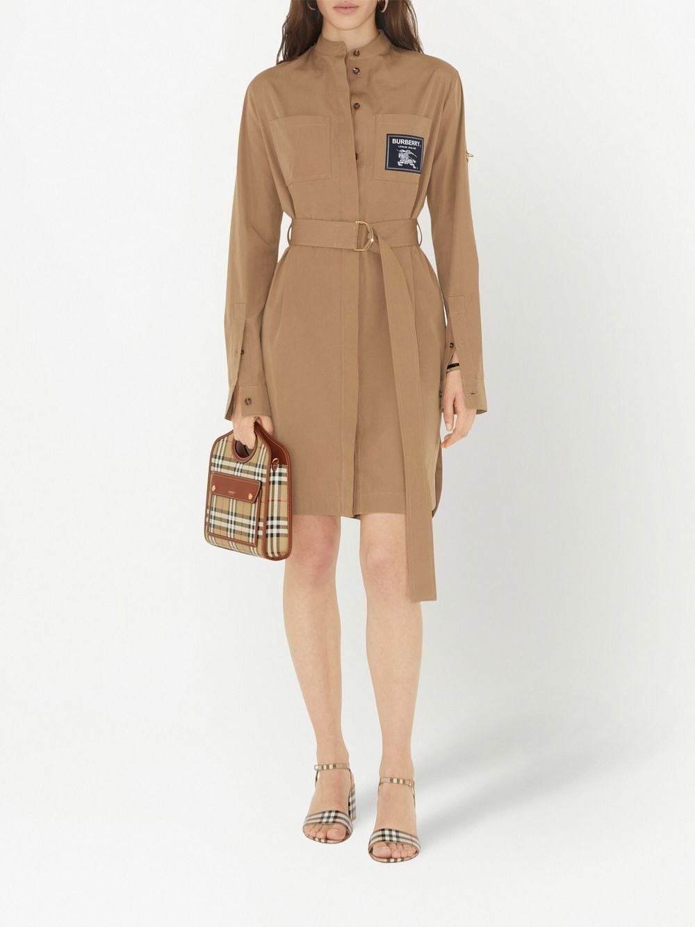 Shop Burberry Prorsum Label Shirt Dress In Brown