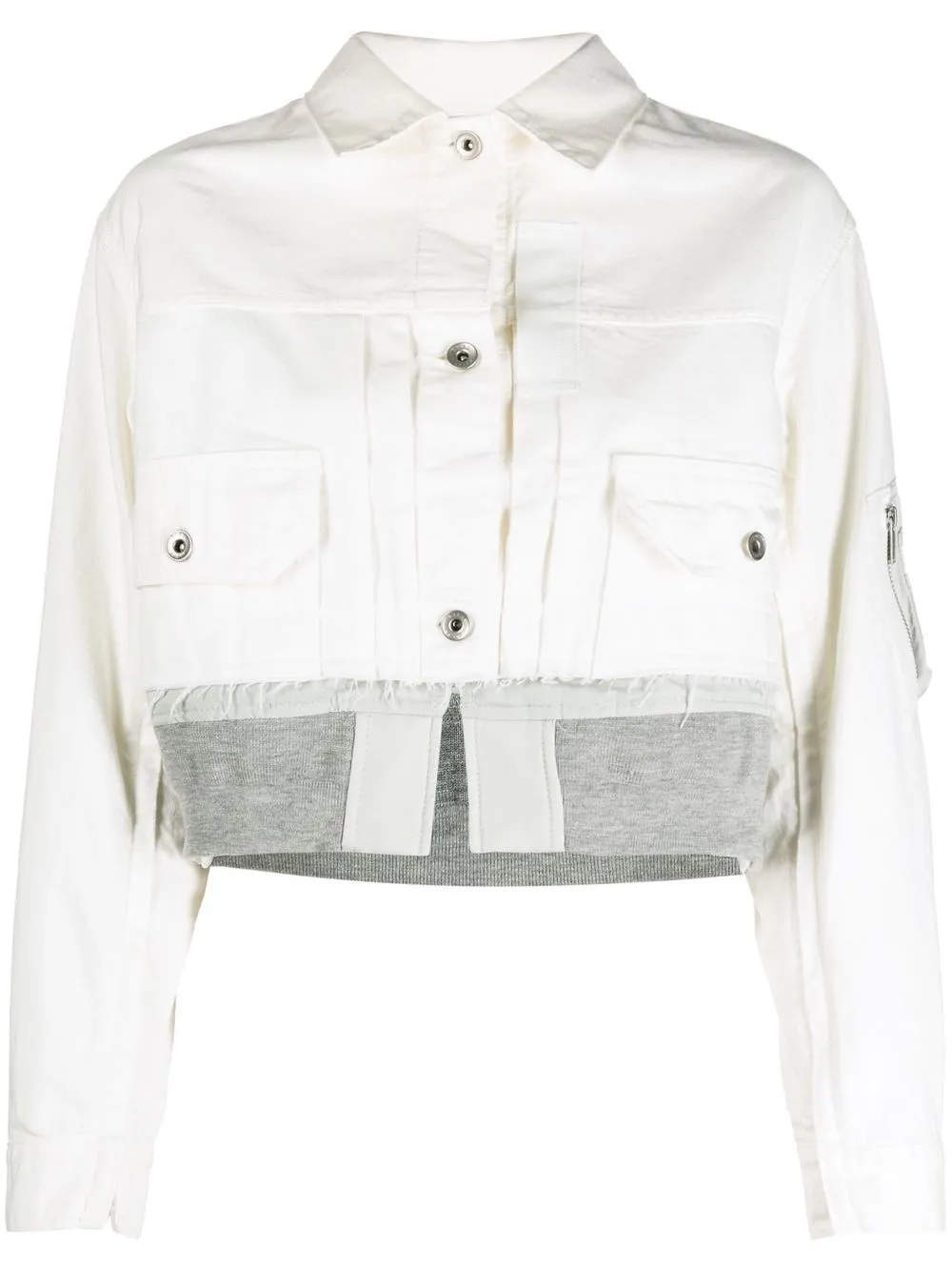 

sacai cropped bomber jacket - White