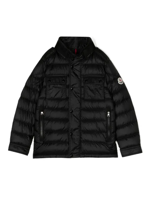 Moncler Enfant chamarra capitonada con parche del logo