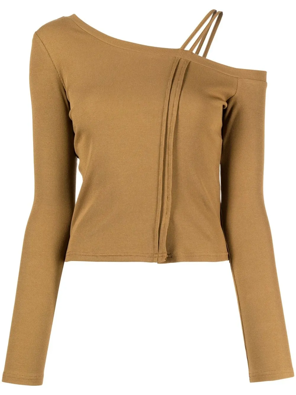 

tout a coup long-sleeved one-shoulder top - Brown