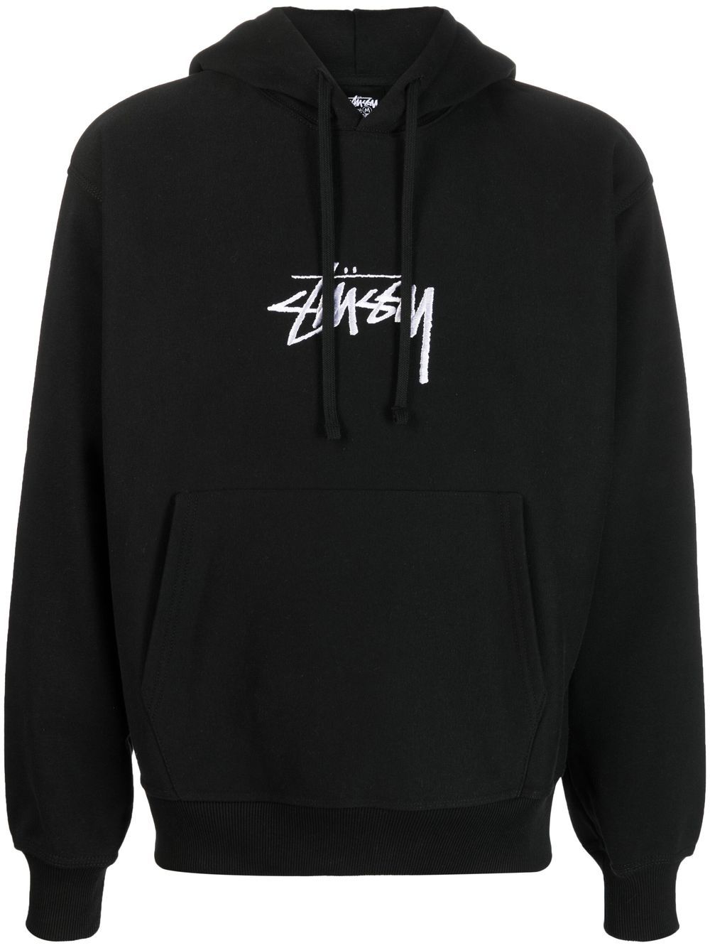 Stussy Logo-embroidered Drawstring Hoodie In Black | ModeSens