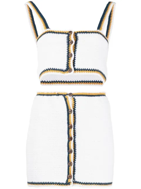AKOIA SWIM Seca knitted top and skirt set