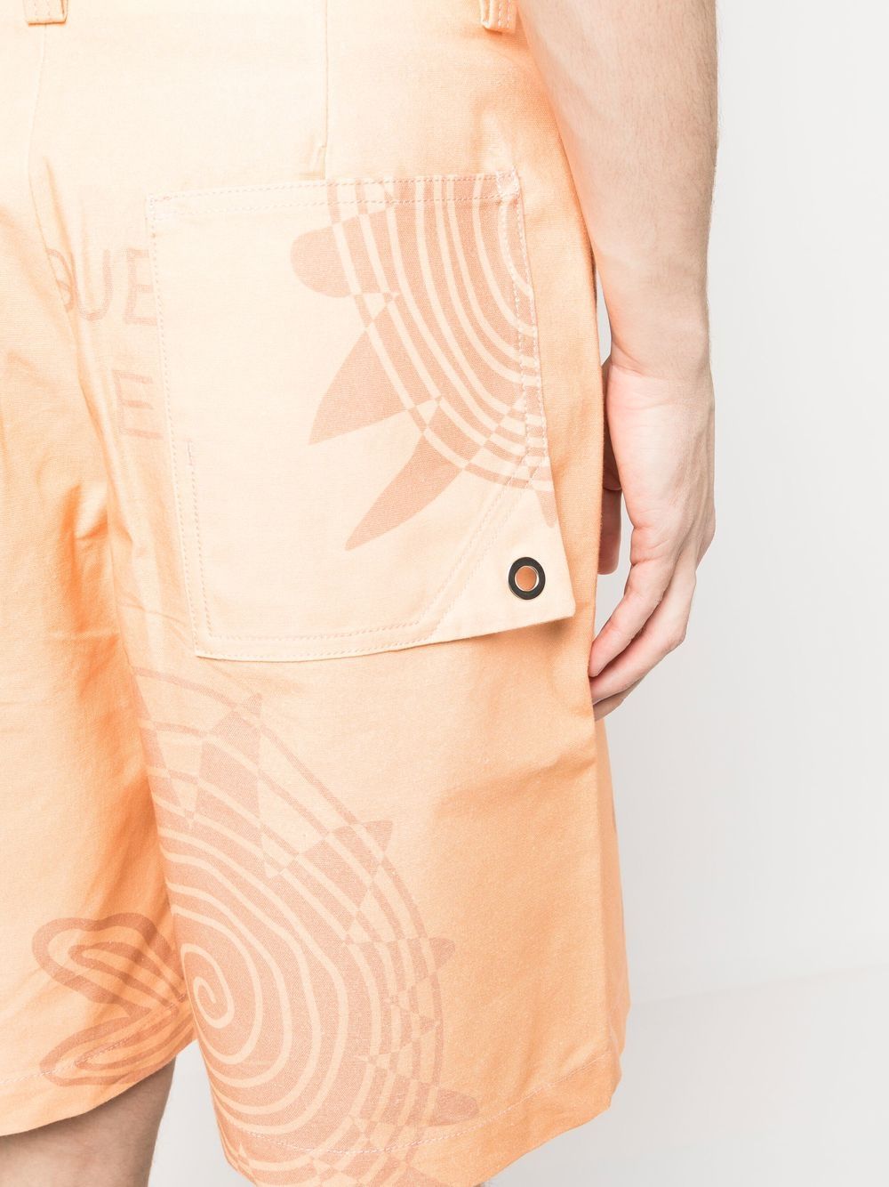 Shop Jacquemus Graphic-print Shorts In Orange