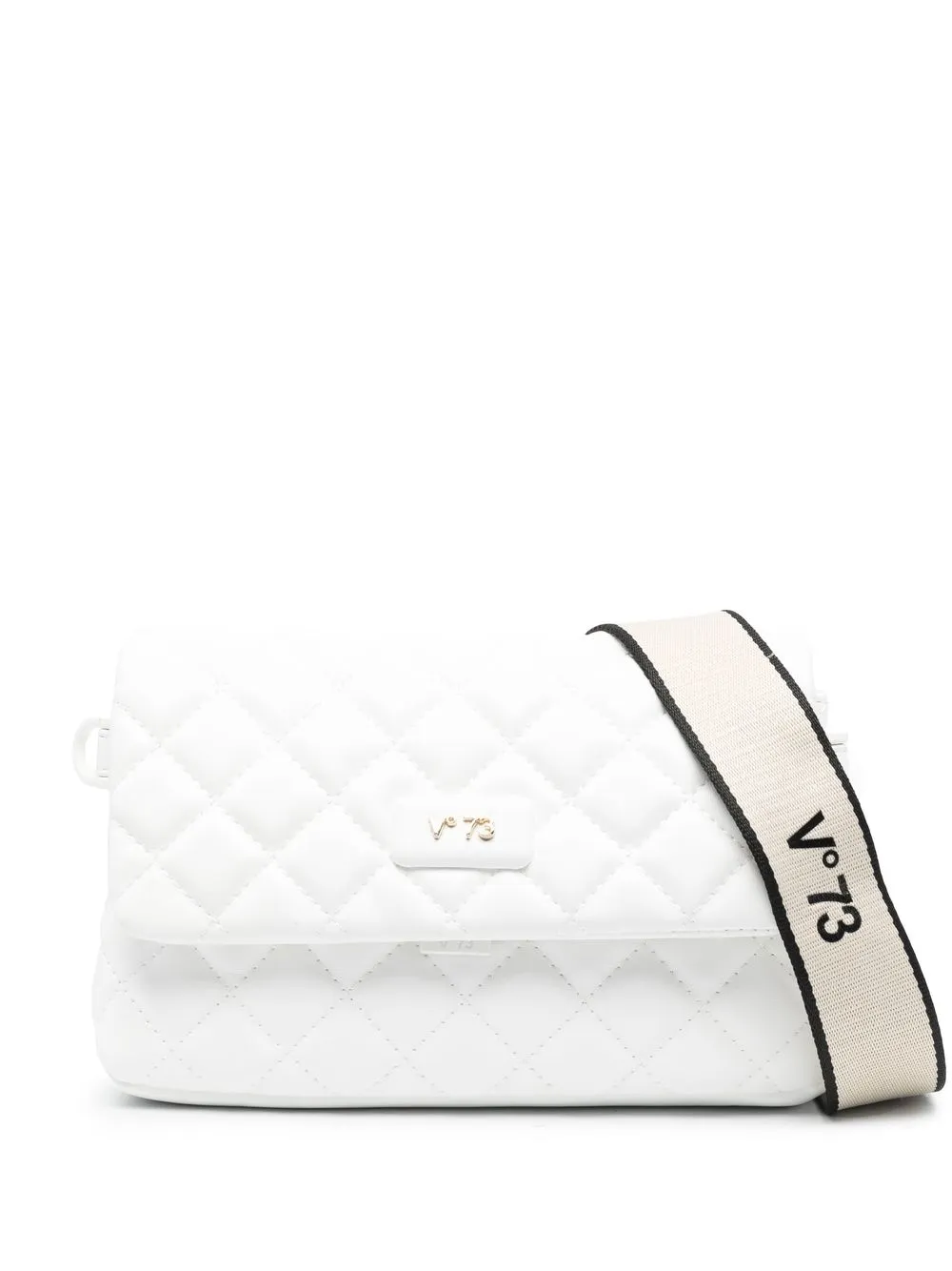 

V°73 quilted foldover-top shoulder bag - White